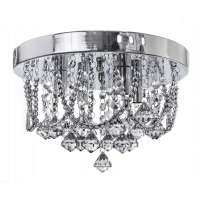 Decor home beaded round iron art chrome acrylic ceiling light modern crystal lamps NS-120327