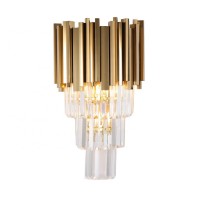 Aicco Golden Color Bedside Luxury Art Deco Indoor Modern Crystal Wall Lamp Light Fixtures For Home Hotel 6519