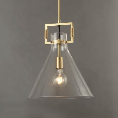 Aicco Modern Brass Copper Industrial Vintage Designer Glass Kitchen Pendant Lighting Fixtures 4942